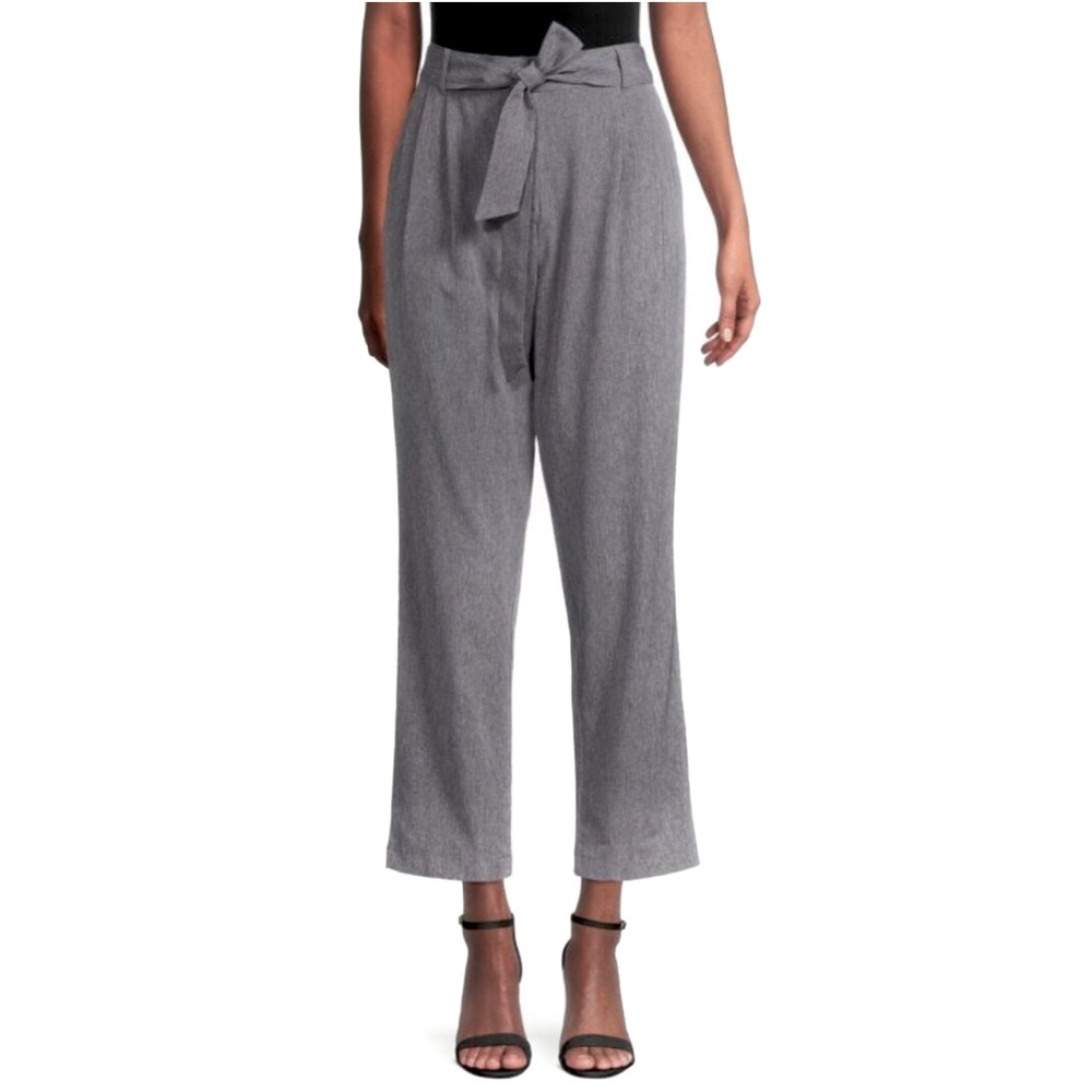 Calvin Klein Lightweight Gray Elastic Waist Pant With Front Tie Belt Size 3X